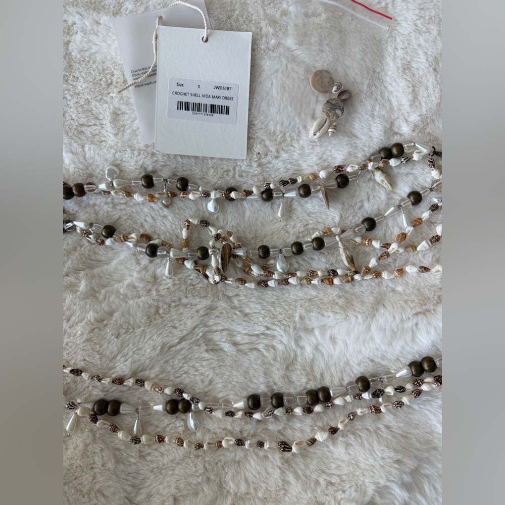 Jaded London Vida Backless Crochet Maxi Dress with Shells Size small - Picture 9 of 11